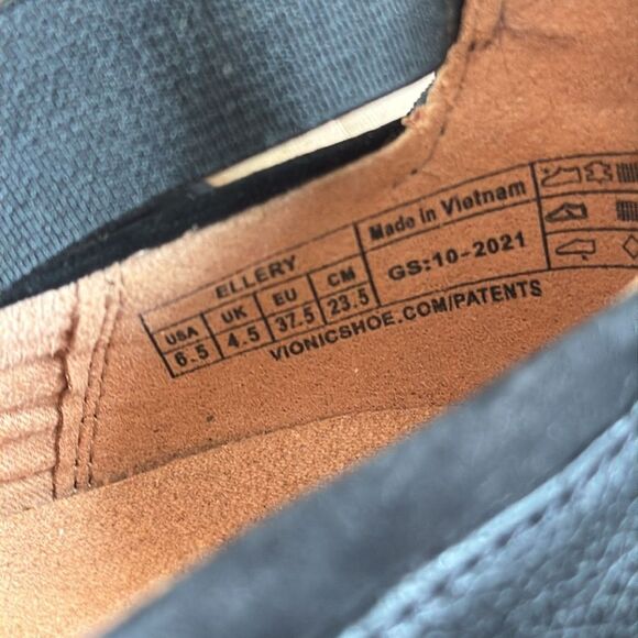 Vionic Shoes Ellery Black Ballerina Ankle Strap Wedge Size 6.5 - Picture 8 of 8